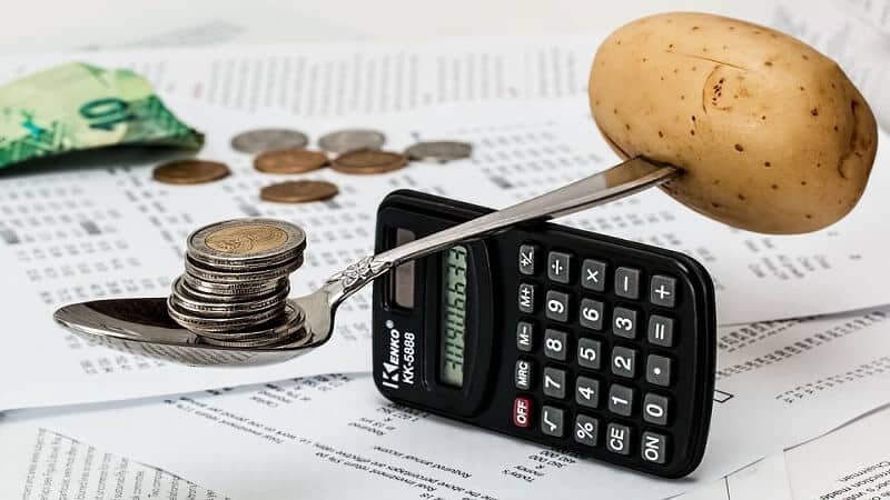 calculateur, balance et budget