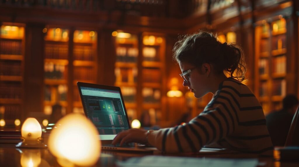 une étudiante en finance